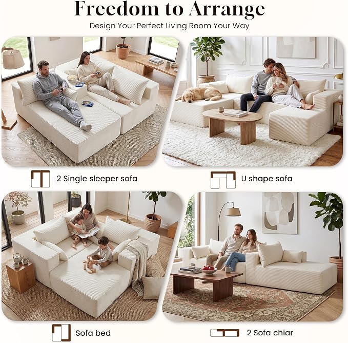 106" Cloud Sectional Boneless Couches - Image 3