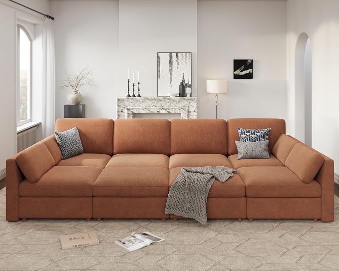 Oversized Modular Sectional Sleeper Couch, Solid Wood Frame, Removable Washable - Image 3