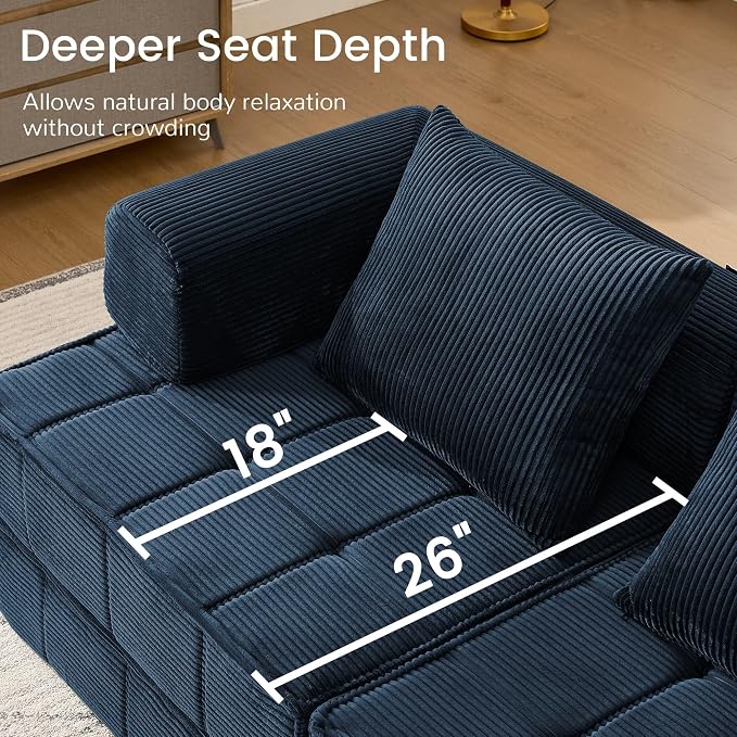 Korser Folding Convertible Sofa Bed, Corduroy Upholstered Boneless Couch - Image 7