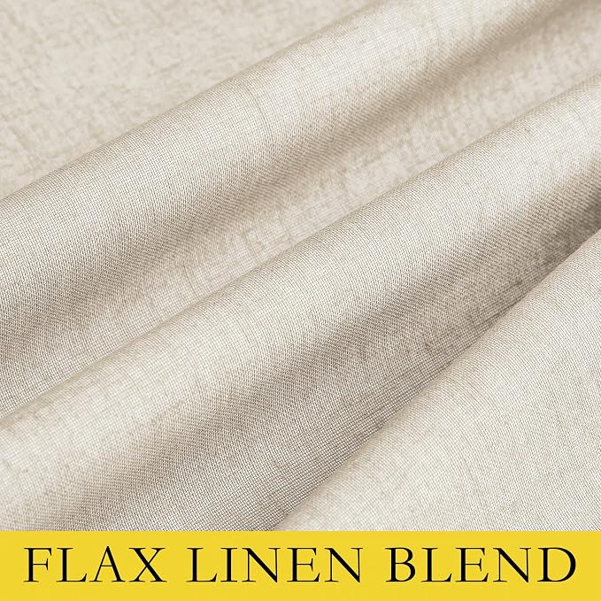 NICETOWN 100% Blackout Linen Texture Curtains 80" Long, Thermal Insulated Full - Image 8