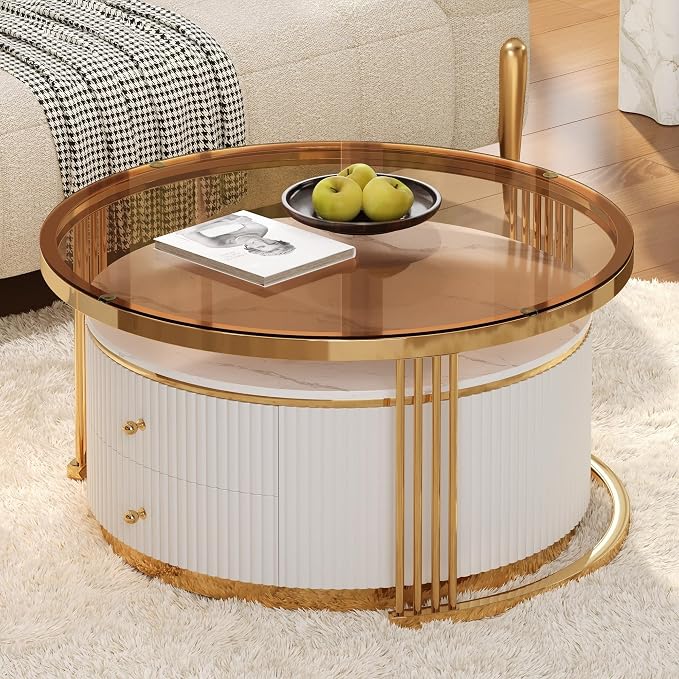 Merax 2-Piece Round Nesting Coffee Table Set - Image 6