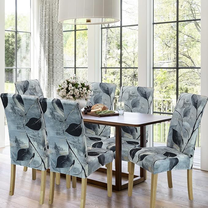 BIETYONE Stretch Dining Chair Covers Set of 6, Soft Removable Washable Kitchen - Image 2