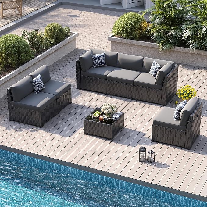 Patio Furniture Sets, 7-Piece Outdoor Patio Furniture - Image 2