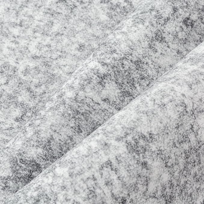 PureCozy 2x8 Runner Rug Washable Vintage Indoor Hallway Carpet Non Slip Grey - Image 8