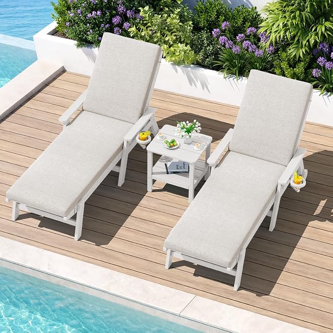SERWALL Outdoor Chaise Lounge Set of 2 - Image 2