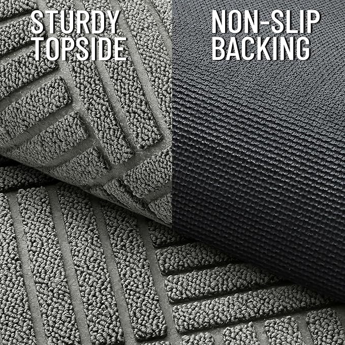 OLANLY Front Door Mat Outside Entrance 33x21, Heavy Duty Sturdy Natural Rubber - Image 3