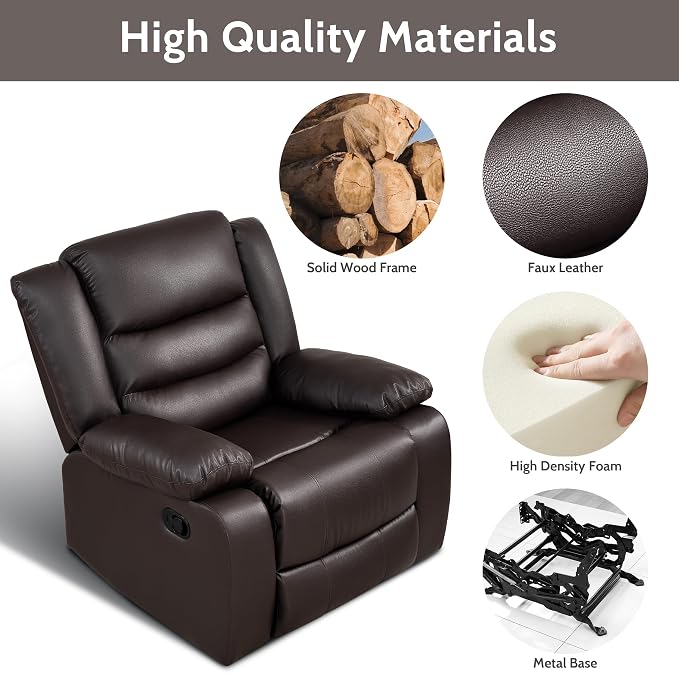 PrimeZone Oversized Rocker Recliner Chair - Image 7