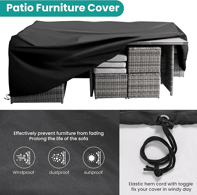 Wumiokio Patio Furniture Set, 7 Pieces Outdoor Patio Furniture - Image 5