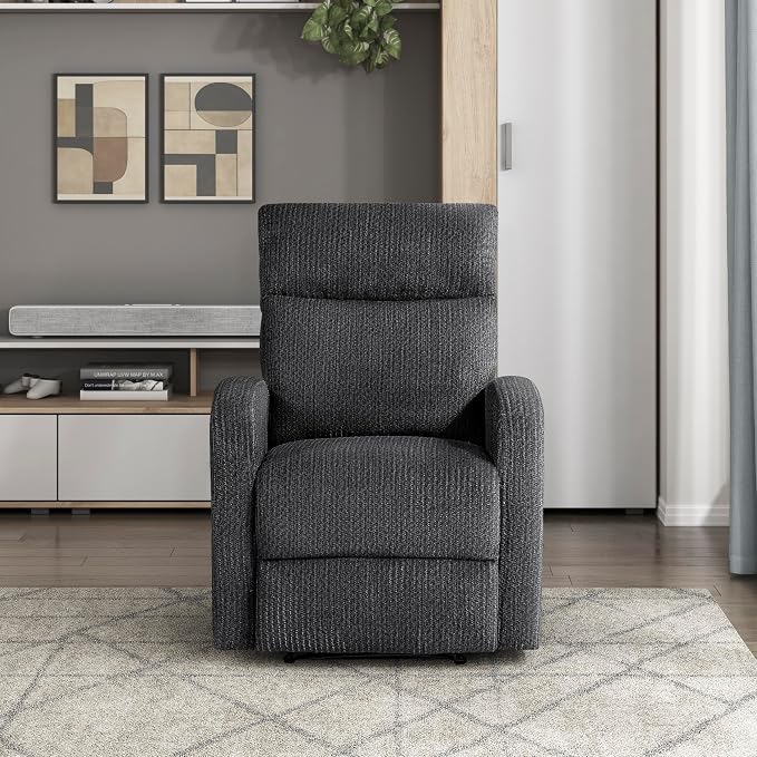 Lexicon Manual Recliner Chair, Textured Microfiber Reclining Chair, Wall Hugger - Image 7