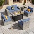 ovios 7 Pieces Patio Furniture Set, Outdoor Wicker Sectional Sofa by OVIOS