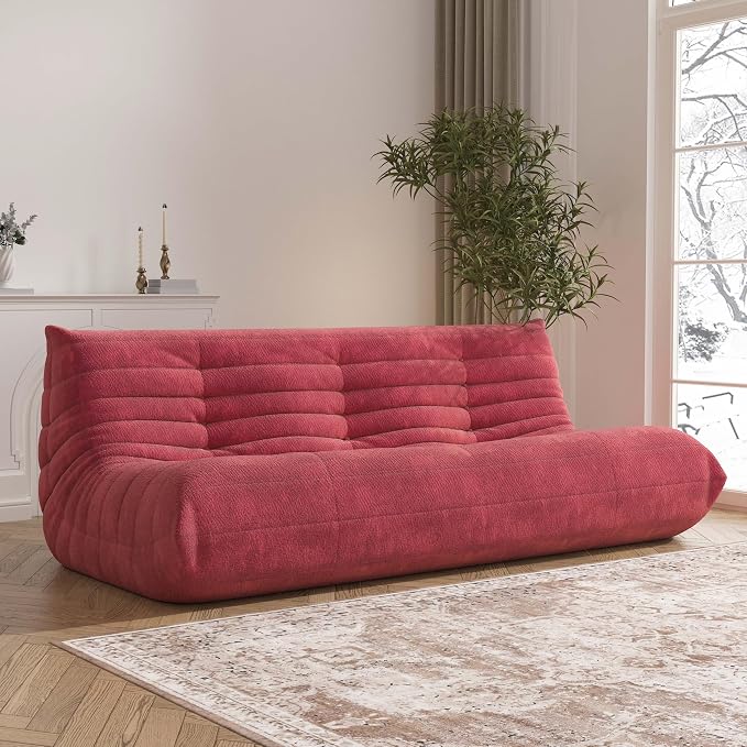 YVDNHP Big Bean Bag Chairs for Adults, 3 Seater Large Bean Bag Sofa, Fireside by Unknown