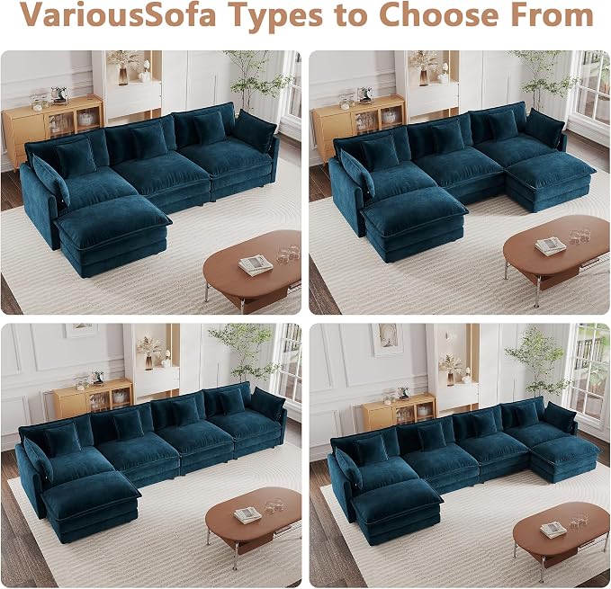 mikibama Modular Sectional Sofa, 111.5 Inch L Shaped Couch Set - Image 6