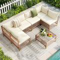 Pamapic 7-Piece Wicker Outdoor Furniture Set, Boho Sectional Sofa Patio by Pamapic