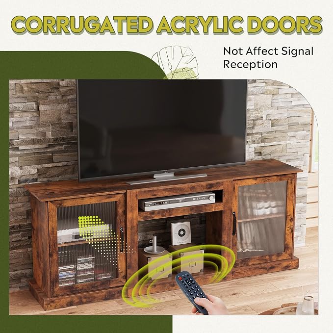 WLIVE Farmhouse TV Stand for 75 inch TV, Entertainment Center - Image 5