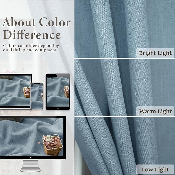 Sliding Door Curtains for Patio Door Total Extra Width 120 x 108 Inch Long Each - Image 4