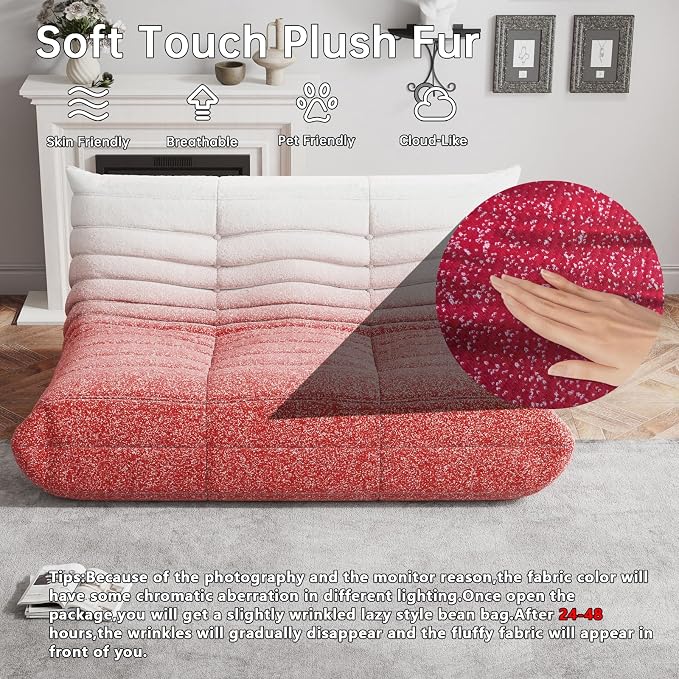 WHGBJA Bean Bag Chairs for Adults, Memory Foam Couch Loveseat Sofa Chair - Image 3