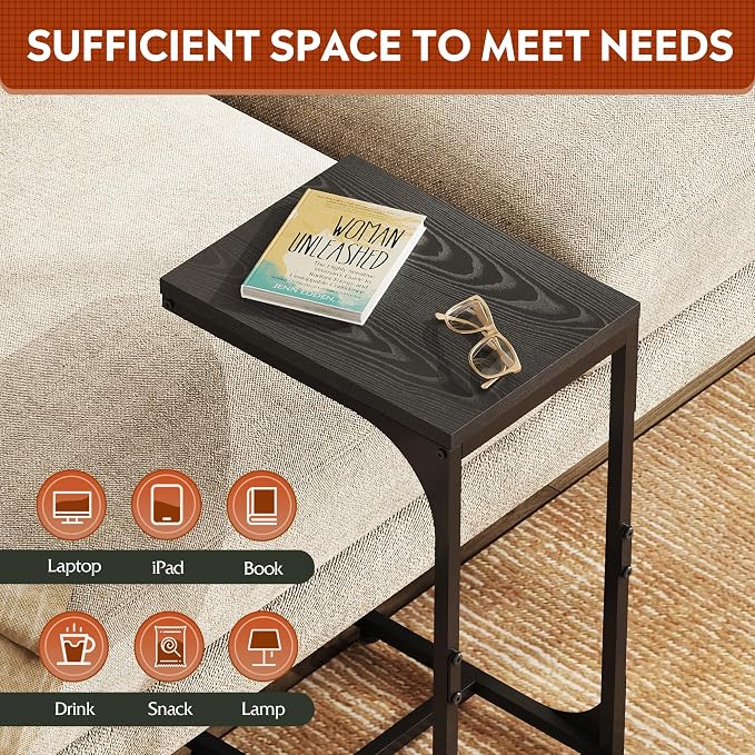 WLIVE C Shaped End Table, Small Couch Side Tables - Image 5