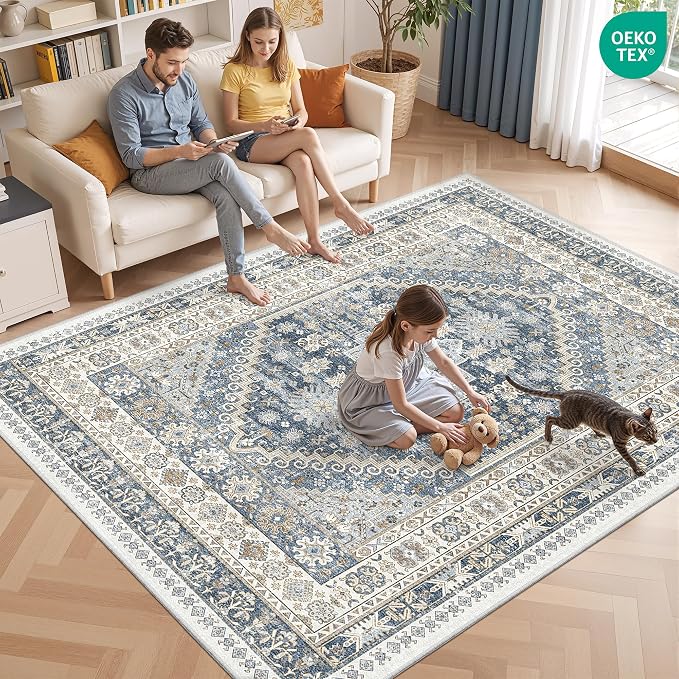 Washable Rugs 8x10 Area Rugs for Living Room, Non-Slip Backing Large Rug for - Image 9