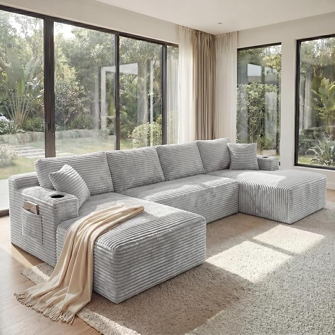 133" Oversized Cloud Boneless Sofa Couch by VYNELITO