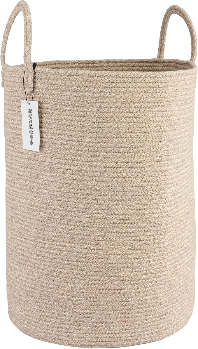 XUANGUO Cotton Rope Laundry Basket Hamper by XUANGUO