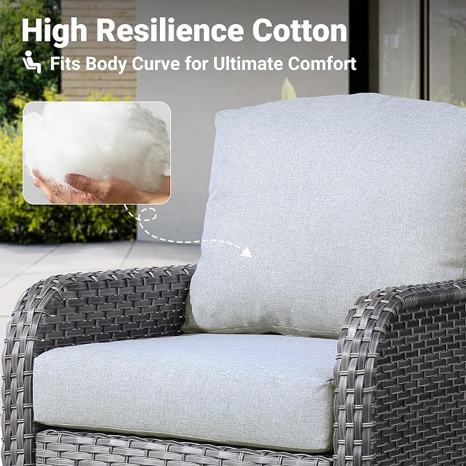 ovios 2-Piece Patio Furniture Set, Outdoor Wicker Sofa - Image 5