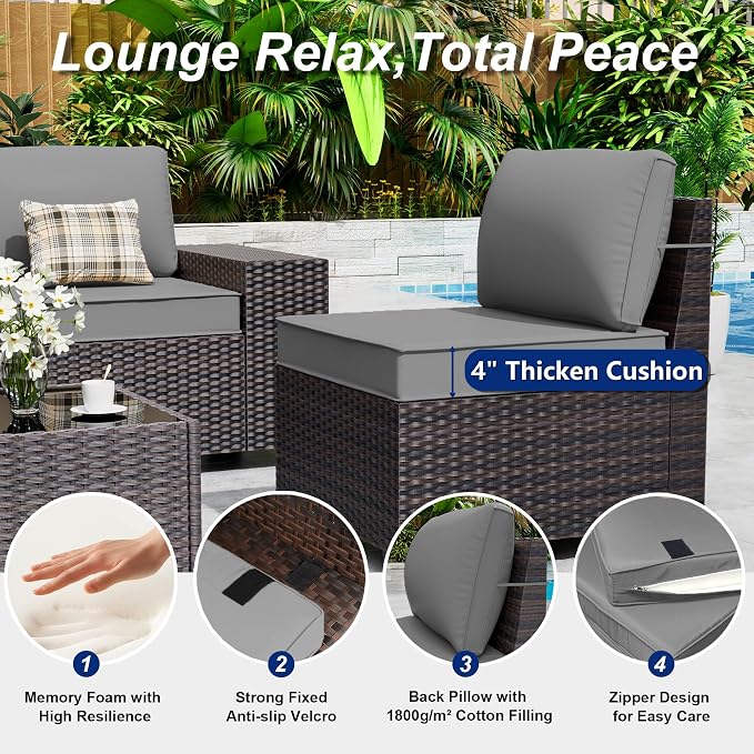 9 Pieces Patio Furniture Set - Image 4