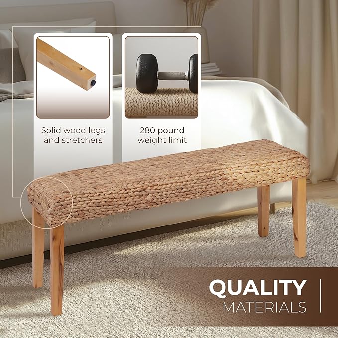 Solid Wood Acacia Indoor Bench - Image 9