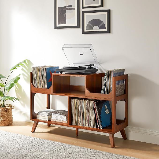 Crosley Furniture Asheville Mid-Century Modern Media Console Record Player Stand - Image 2