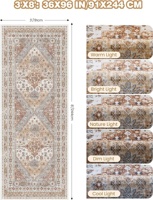 3x8 Runner Rug Non Slip Washable - Image 2