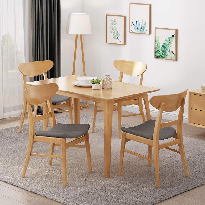 Christopher Knight Home Heather Mid-Century Modern Dining Chairs, Dark Gray and - Image 2