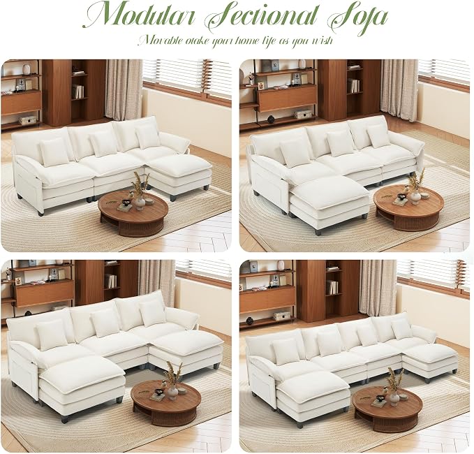 Cloud Couch, Deep Seat Couches for Living Room, Bedroom and Apartment, L Shaped - Image 7