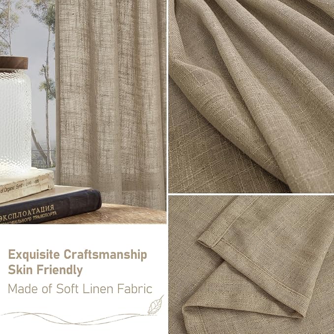 LAMIT Sheer Linen Curtains 63 Inch - Image 6