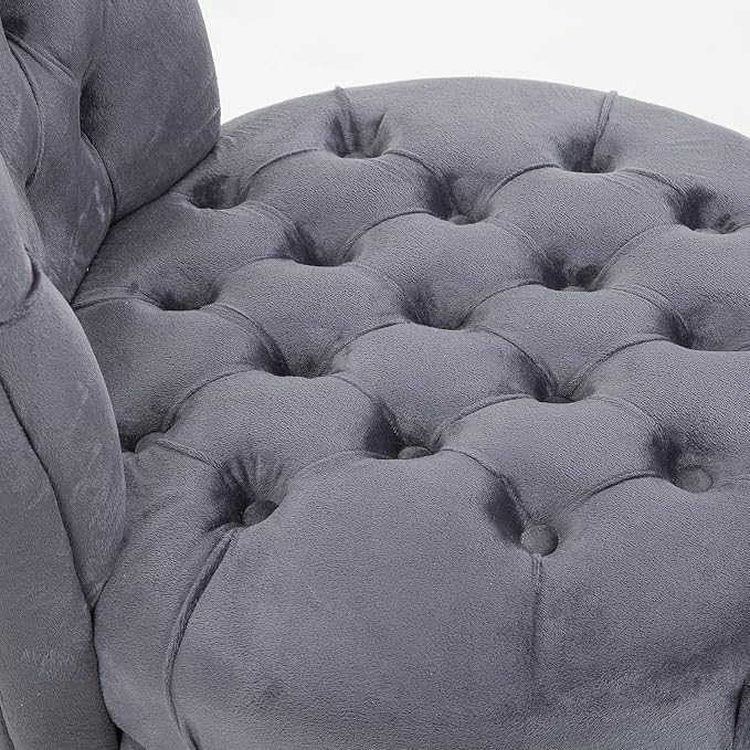 HOMCOM Retro High Back Armless Royal Accent Chair Fabric Upholstered Tufted Seat - Image 9