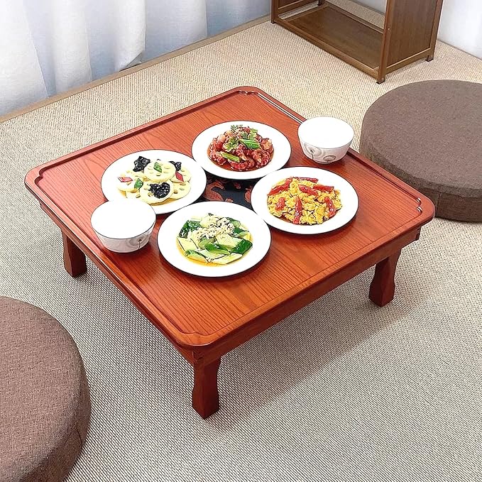 Rectangle Coffee Table, Japanese Style Solid Wood Floor Table - Image 5