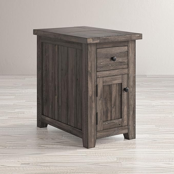 Jofran Madison County Pine Reclaimed Chairside End Table, Barnwood Brown - Image 11