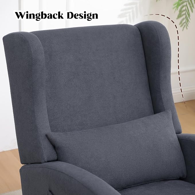 HCHAIRH Nursery Rocking Chair, Wingback Rocking Chair Nursery - Image 8