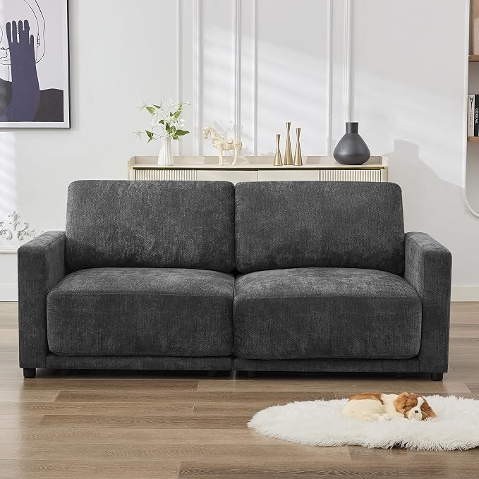 77.4" Chenille Modular Loveseat Oversized Upholstered 2 Seater Sectional Sofa by CACFTII