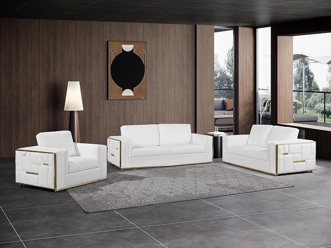 Blackjack Furniture Catania Modern Top Grain Italian Leather Sofa Set - Image 13