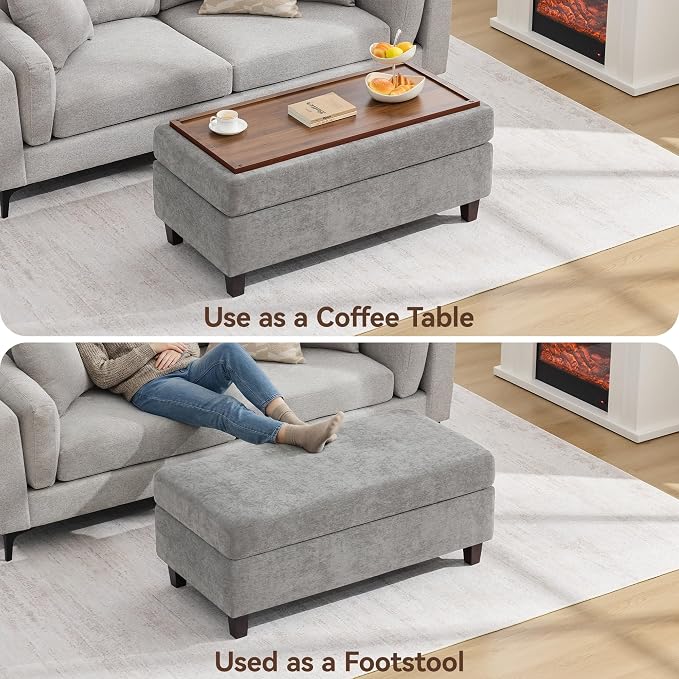 45 Inch Large Storage Ottoman Bench - Image 4