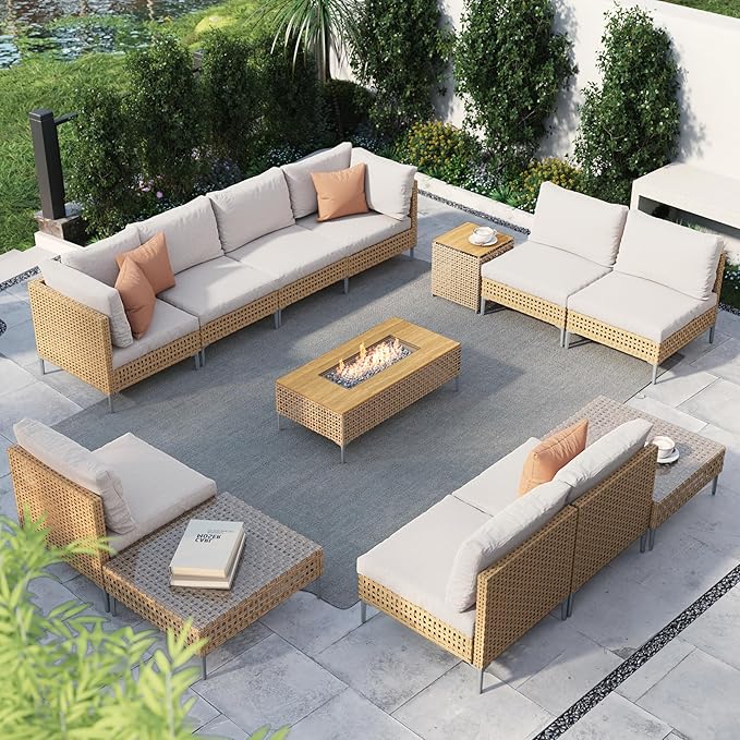 Grand patio 13-Piece Wicker Patio Furniture Set by GrandPatio