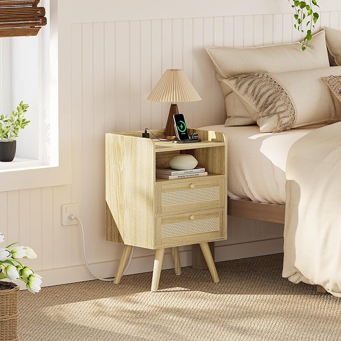 SUPERJARE 2 Drawer Night Stand - Image 2