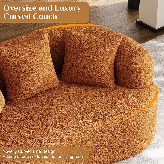 68.5" Loveseat Sofa for Living Room, Modern Luxury Plush Chenille Extra Deep - Image 6