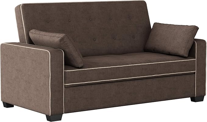 Serta Ainsley Loveseat with Pull Out Sleeper Microfiber Java Full - Image 14