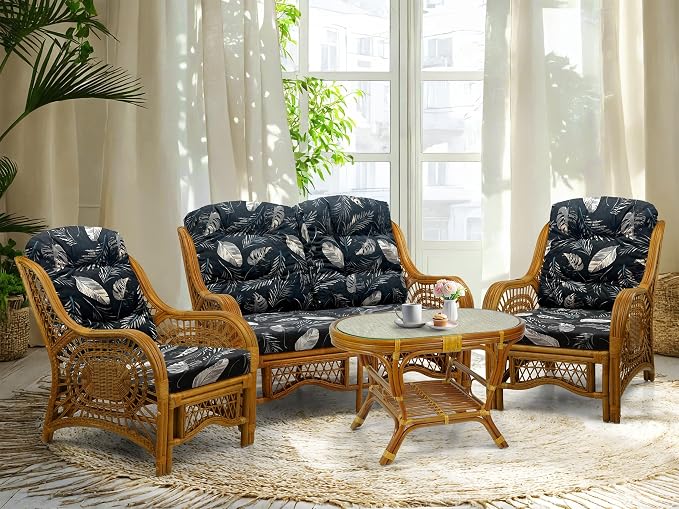Malibu Lounge Living Accent Armchair Natural Rattan Wicker Handmade Design - Image 6