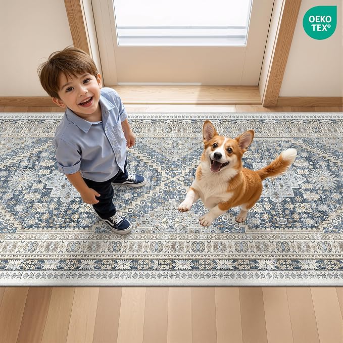 Kitchen Runner Rug Non Slip Washable 2.5x8, Soft Low Pile Entryway Rug Runners - Image 9