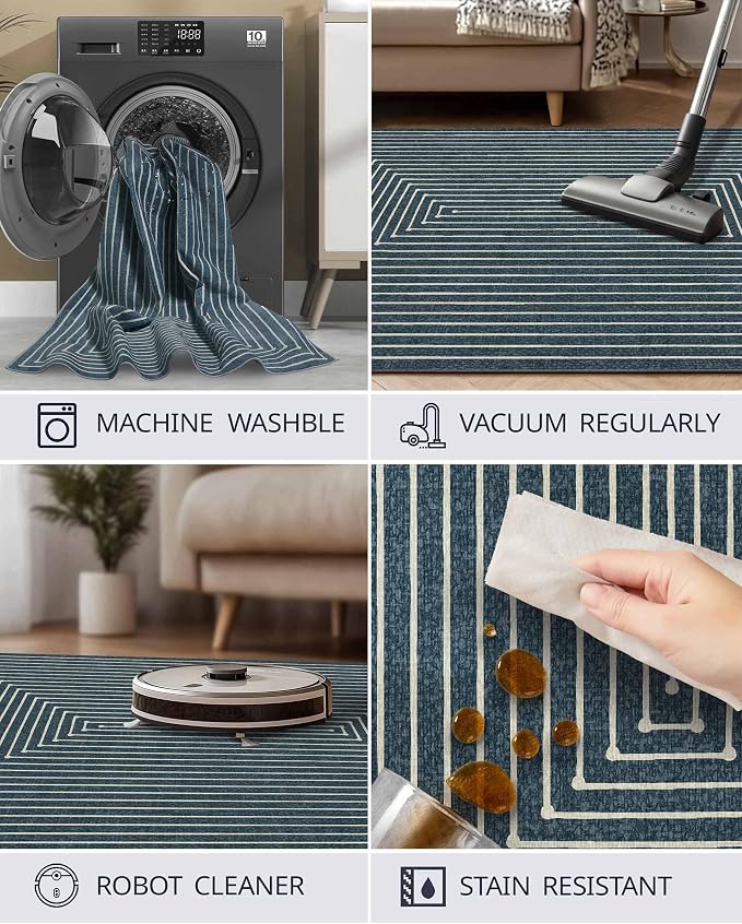 Latte&Fog 8x10 Area Rugs for Living Room, Large Modern Abstract Washable Rug - Image 6