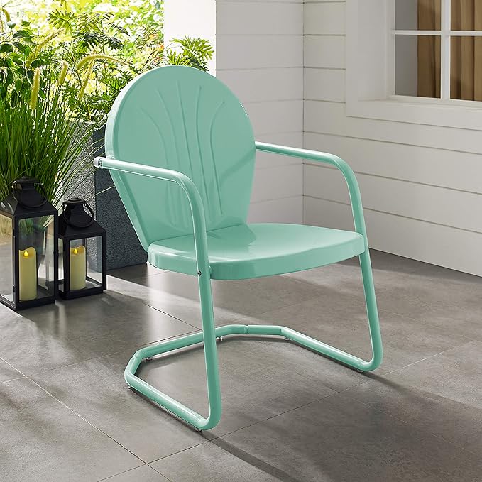 Crosley Furniture Griffith Outdoor Chair, Retro Metal Patio Chairs - Image 16
