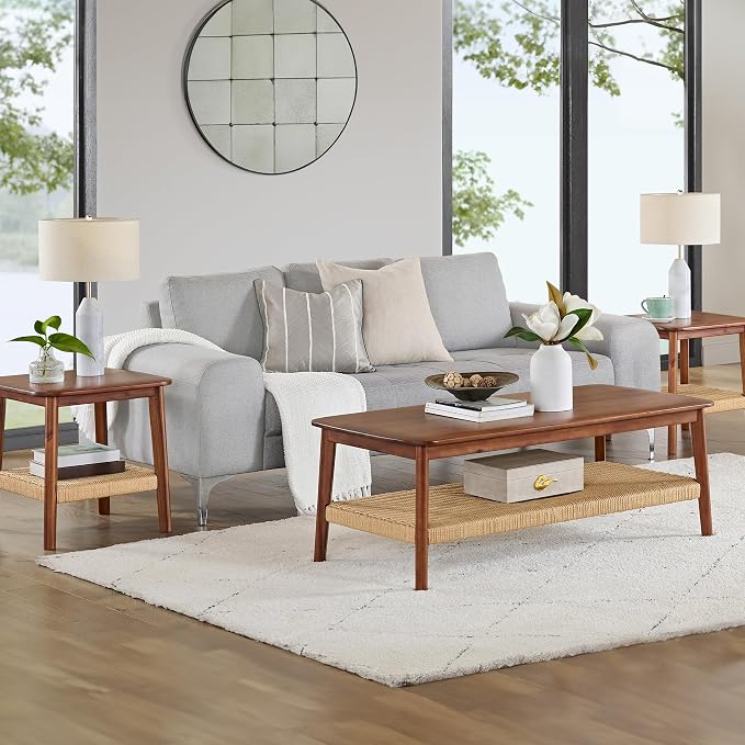 Alaterre Furniture Calais 3-Piece Solid Wood Coffee Table Set - Image 6