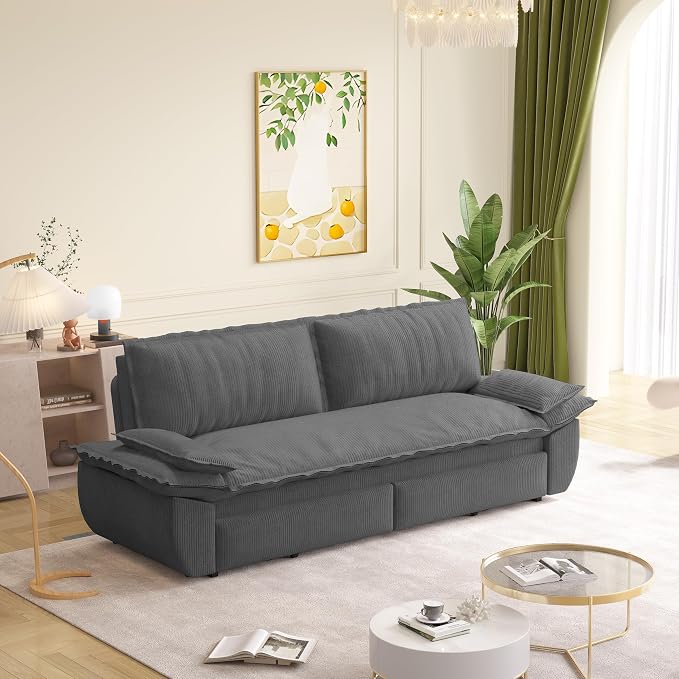 73.2" Sofa Bed Queen, 3-in-1 Pull Out Sofa Bed - Image 9