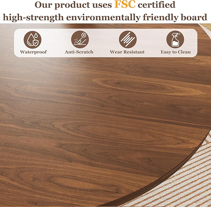 Wildhome Round Dining Table for 2-4, 31 Inch Dining Room Kitchen Table - Image 5